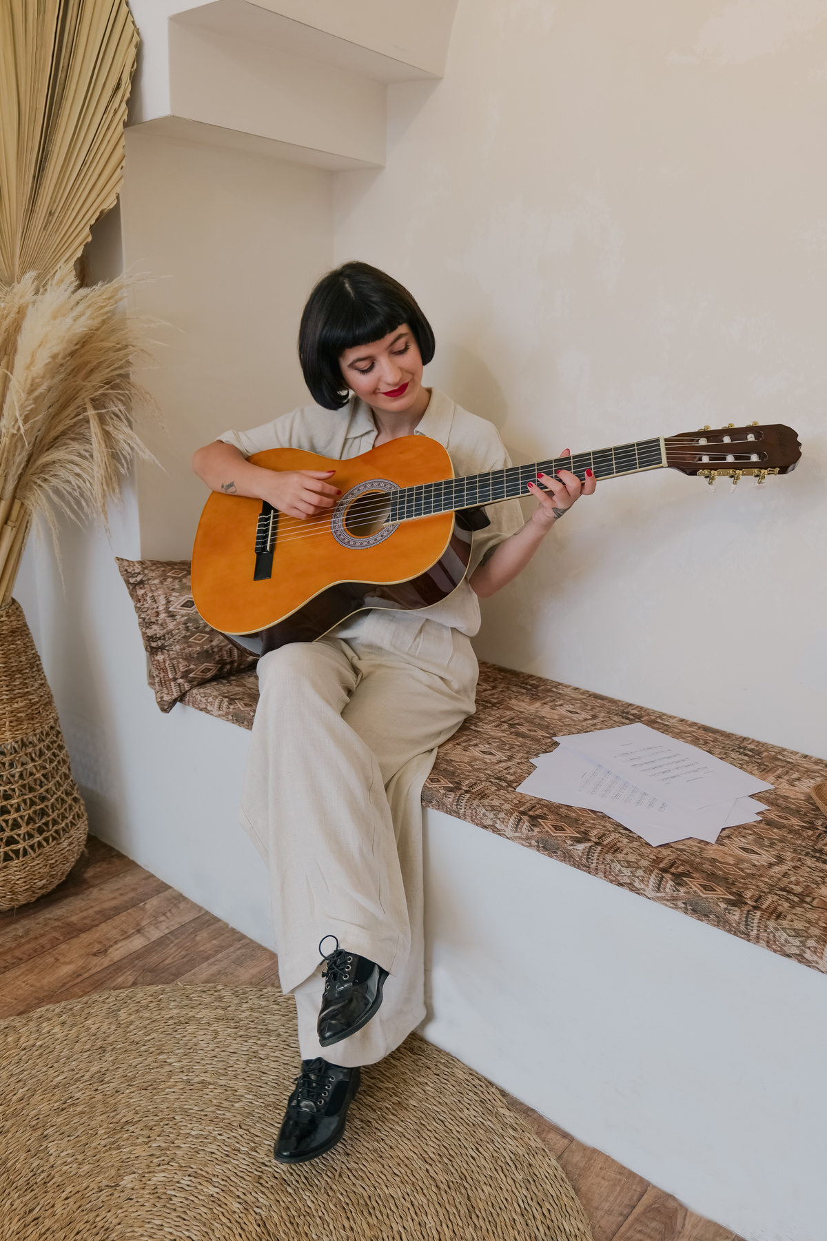 Female Musician Composing Music